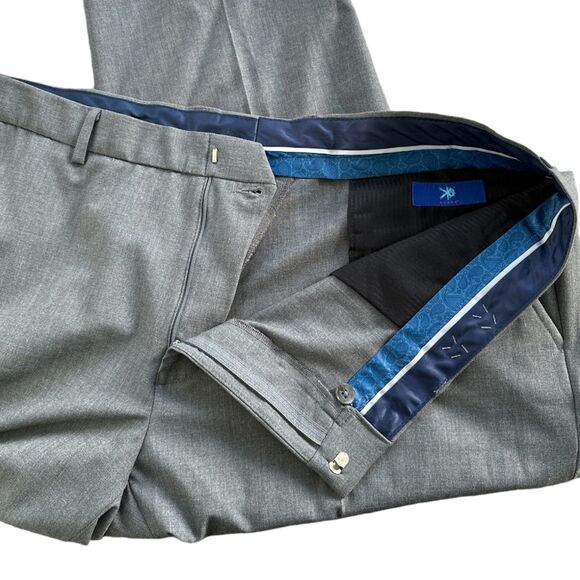 NEW Egara Men’s Gray Dress Pants 42x30 Suit Separates Stretch Slim Fit Slacks - Picture 12 of 13